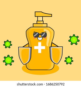 vector illustration fight covid-19 corona virus. people fight virus concept. corona viruses vaccine concept. end of 2019-ncov. don't be afraid of the wuhan virus concept. healthy life

