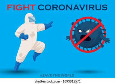 Vector illustration fight covid-19 corona virus. cure corona virus. people fight virus concept. corona viruses vaccine concept. end of 2019-ncov. don't be afraid of the corona virus concept