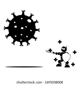 Vector illustration fight covid-19 corona virus. cure corona virus. immunity fight virus concept. corona viruses vaccine concept. end of 2019-ncov. don't be afraid of the corona virus concept