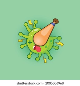 Vector illustration fight covid-19 corona virus. cure corona virus. people fight virus concept. corona viruses vaccine concept. end of 2019-ncov. don't be afraid of the corona virus concept.