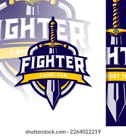 Vector illustration of Fighter E-sport Team for E-sport Logo concept