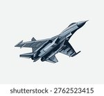 Vector Illustration of fighter jet