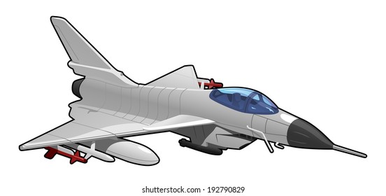 vector illustration of  fighter jet. Simple gradients only - no gradient mesh.