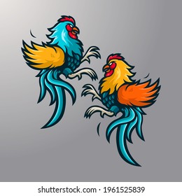 Vector illustration of fighting cooks