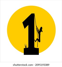 vector illustration fighting for number one