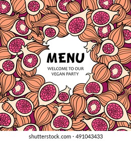 Vector illustration with figs. Invitation or menu design. Banner.