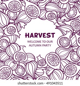 Vector illustration with figs. Invitation or menu design. Banner.