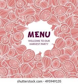 Vector illustration with figs. Invitation or menu design. Banner. Vegetarian menu. Vegan food. Healthy lifestyle.
