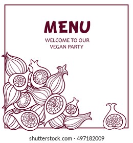 Vector illustration with figs. Invitation or menu design. Banner.