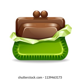 vector illustration of figure of chocolate wallet in a green wrapper
