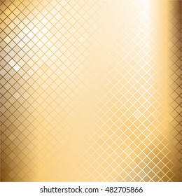 Vector illustration of Figure in a grid on a gold background.