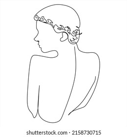 Vector illustration of a woman’s figure one-line drawing, contour drawing of girl, simple. Girl with her black underwear