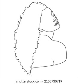 Vector illustration of a woman’s figure one-line drawing, contour drawing of girl, simple. Girl with her black underwear