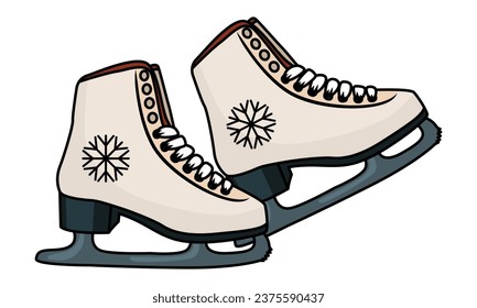 vector illustration of figure skating icon. Ice skating badges for winter sports. Elements for the image of a ski resort, mountain entertainment.