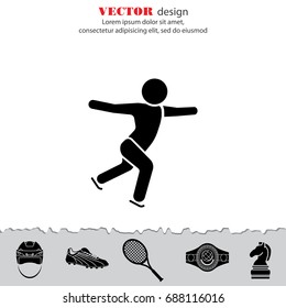 Vector illustration. Figure skating icon.  Ice skater icon
