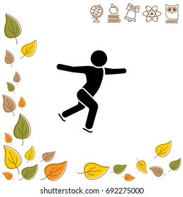 Vector illustration. Figure skating icon.  Ice skater icon