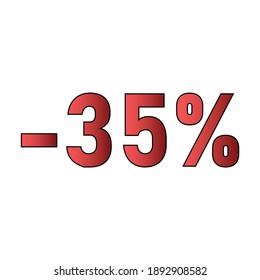 vector illustration Figures of discounts 35 percent on white background