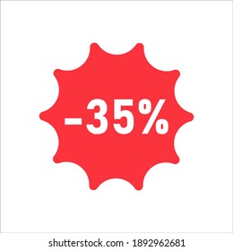 vector illustration Figures of discounts 35 percent on white background