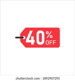 vector illustration Figures of discounts 40 percent on white background