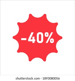 vector illustration Figures of discounts 40 percent on white background