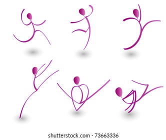 vector illustration of figures in motion