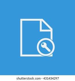 Vector illustration of file access sign icon on blue background.