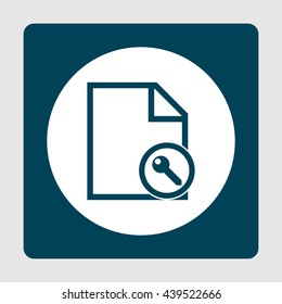 Vector illustration of file access sign icon on blue background.