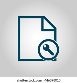 Vector illustration of file access sign icon on grey background.