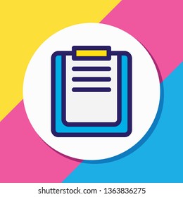 Vector illustration of file board icon colored line. Beautiful workplace element also can be used as clipboard icon element.
