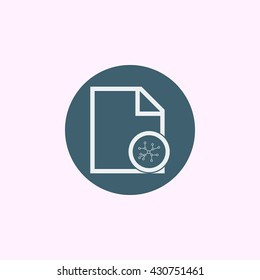 Vector illustration of file connection sign icon on blue circle background.