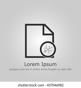 Vector illustration of file connection sign icon on grey background.