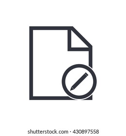 Vector illustration of file edit sign icon on white background.