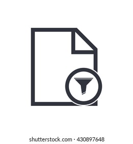Vector illustration of file filter sign icon on white background.