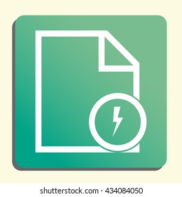 Vector illustration of file flash sign icon on green light background.