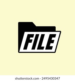 vector illustration of file folder in black and white