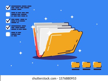Vector illustration file folder, documents