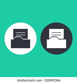 Vector illustration of file folder icon . Can be used as company logo, badge, web interface and mobile application button, pictogram