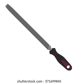 Vector illustration  file hand tool for wood crafting. Bench instrument. 