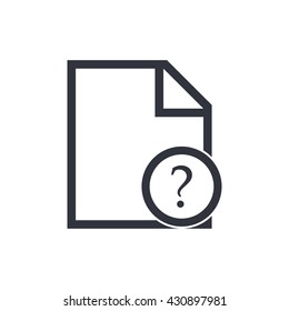 Vector illustration of file help sign icon on white background.