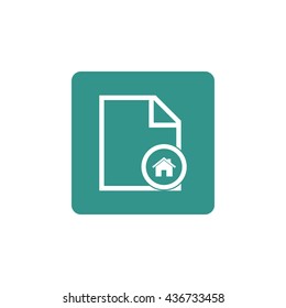 Vector illustration of file home sign icon on green background.