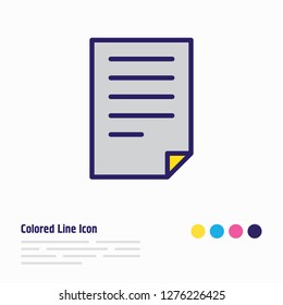 Vector illustration of file icon colored line. Beautiful document element also can be used as document icon element.