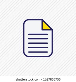Vector illustration of file icon colored line. Beautiful workplace element also can be used as document icon element.