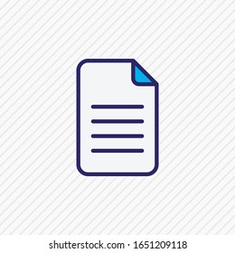 Vector illustration of file icon colored line. Beautiful stationery element also can be used as document icon element.