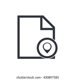 Vector illustration of file location sign icon on white background.