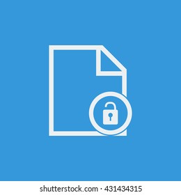 Vector illustration of file open sign icon on blue background.
