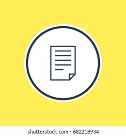 Vector Illustration Of File Outline. Beautiful Page Element Also Can Be Used As Document Element.