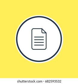 Vector Illustration Of File Outline. Beautiful Stationery Element Also Can Be Used As Folder  Element.