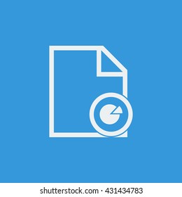 Vector illustration of file pie sign icon on blue background.