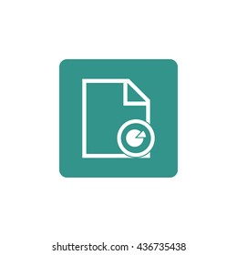 Vector illustration of file pie sign icon on green background.