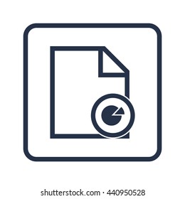 Vector illustration of file pie sign icon on blue round background.